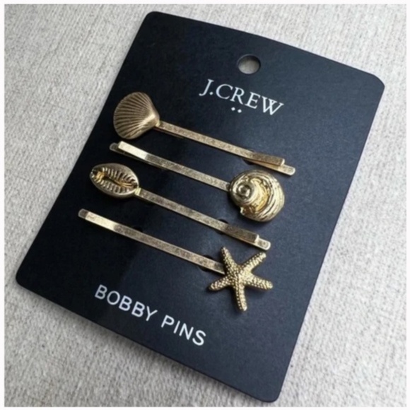 ❤️ J. CREW Seashell Bobby Pins Set of 4 - Picture 2 of 7